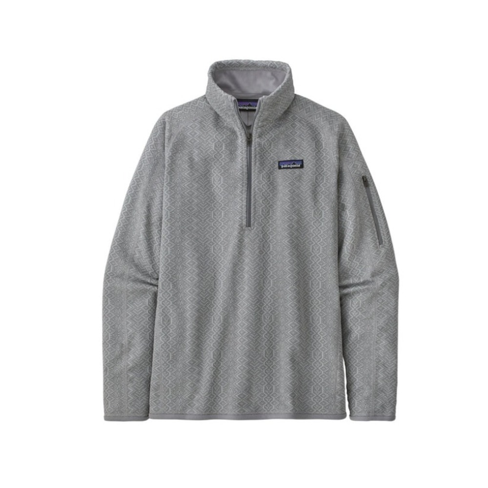 Patagonia Better Sweater 25618 Frozen Jaquard Pullover Salt Grey Large 1/4 Zip